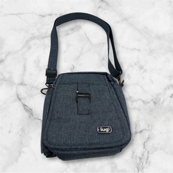 lug Handbags - Lug Can Can Blue Jean Crossbody Multiple Compartment Adjustable Strap Bag
